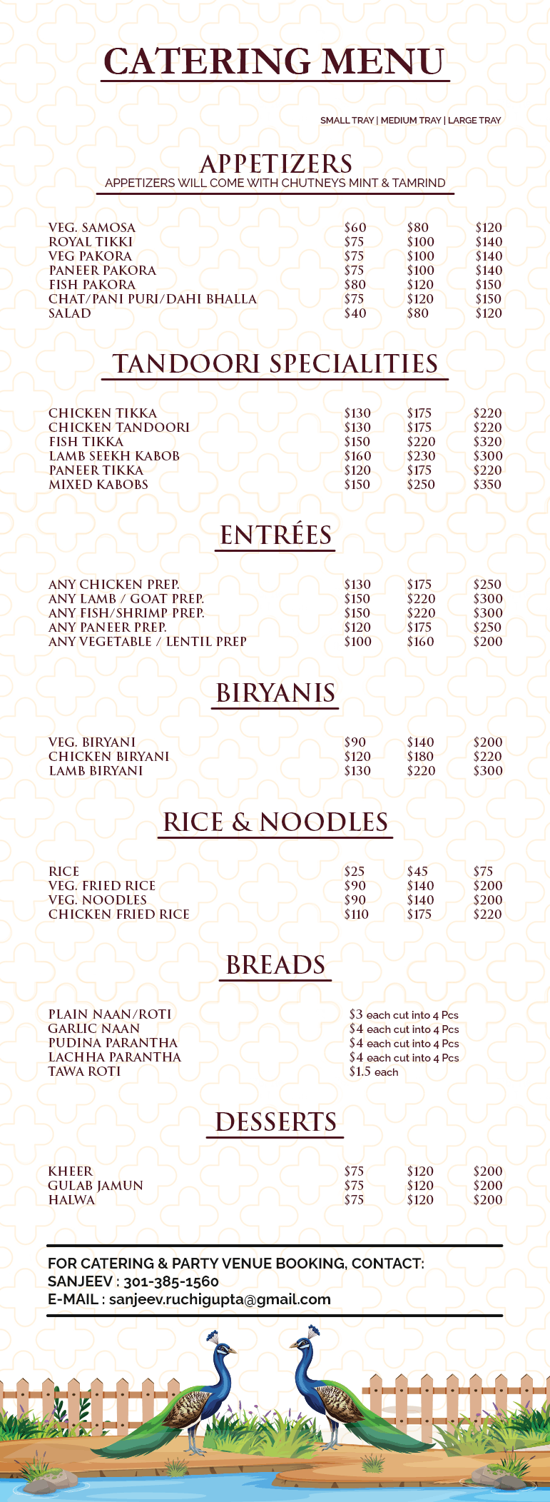 Rt Catering Menu 